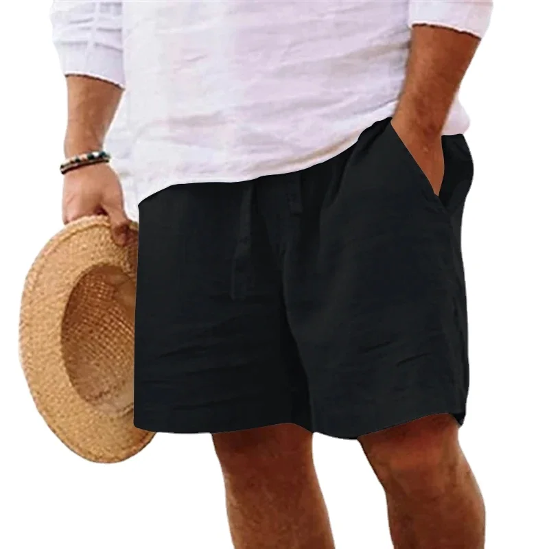 New Mens Cotton Solid Color Short Lightweight Gym Pants 2026 Beach Shorts Men Jogging Sport Large Short Homme