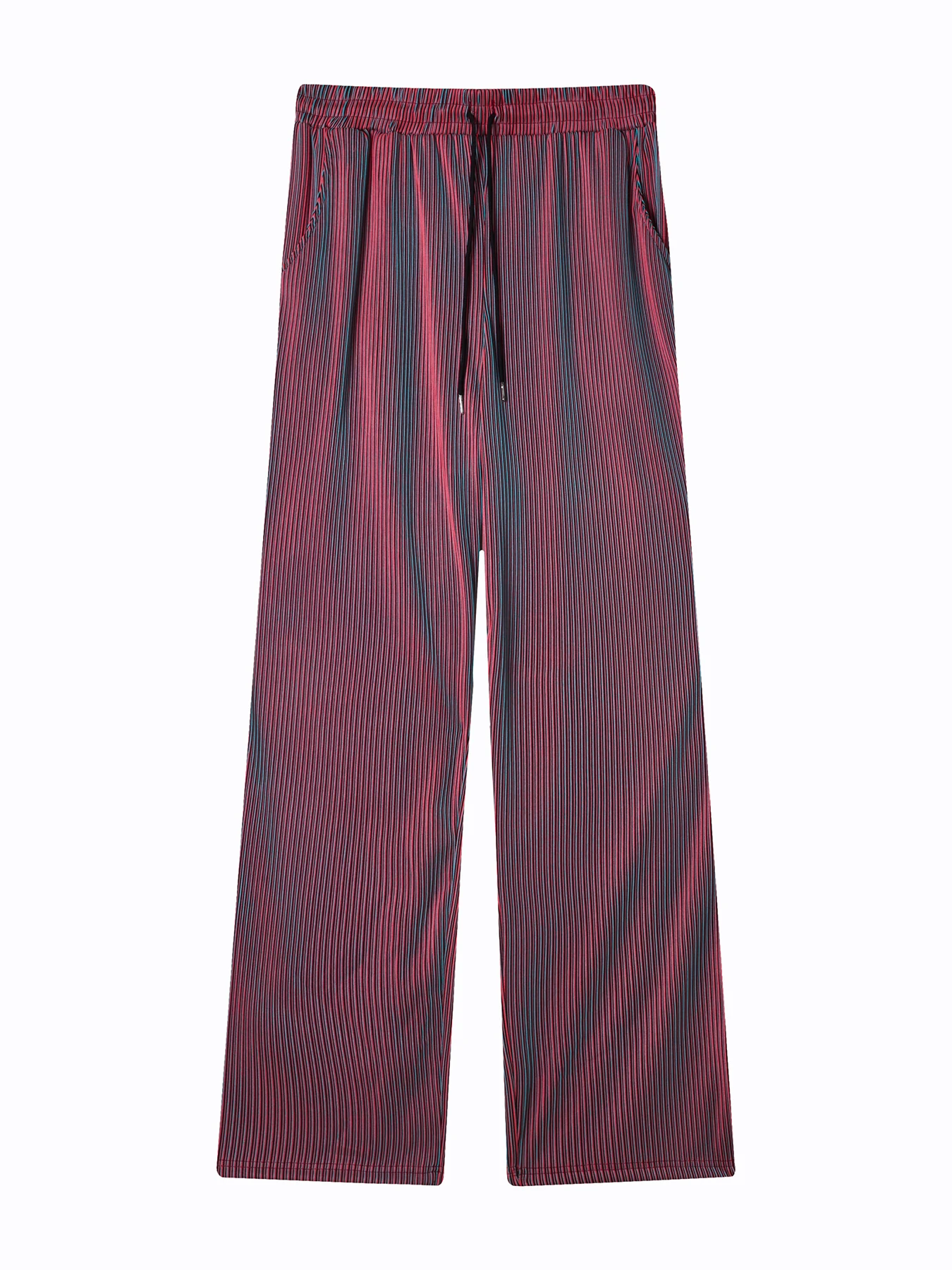 2026 Hot Sale Men's Textured Gradient Pleated Pants Elastic Waist Baggy Trousers For Streetwear