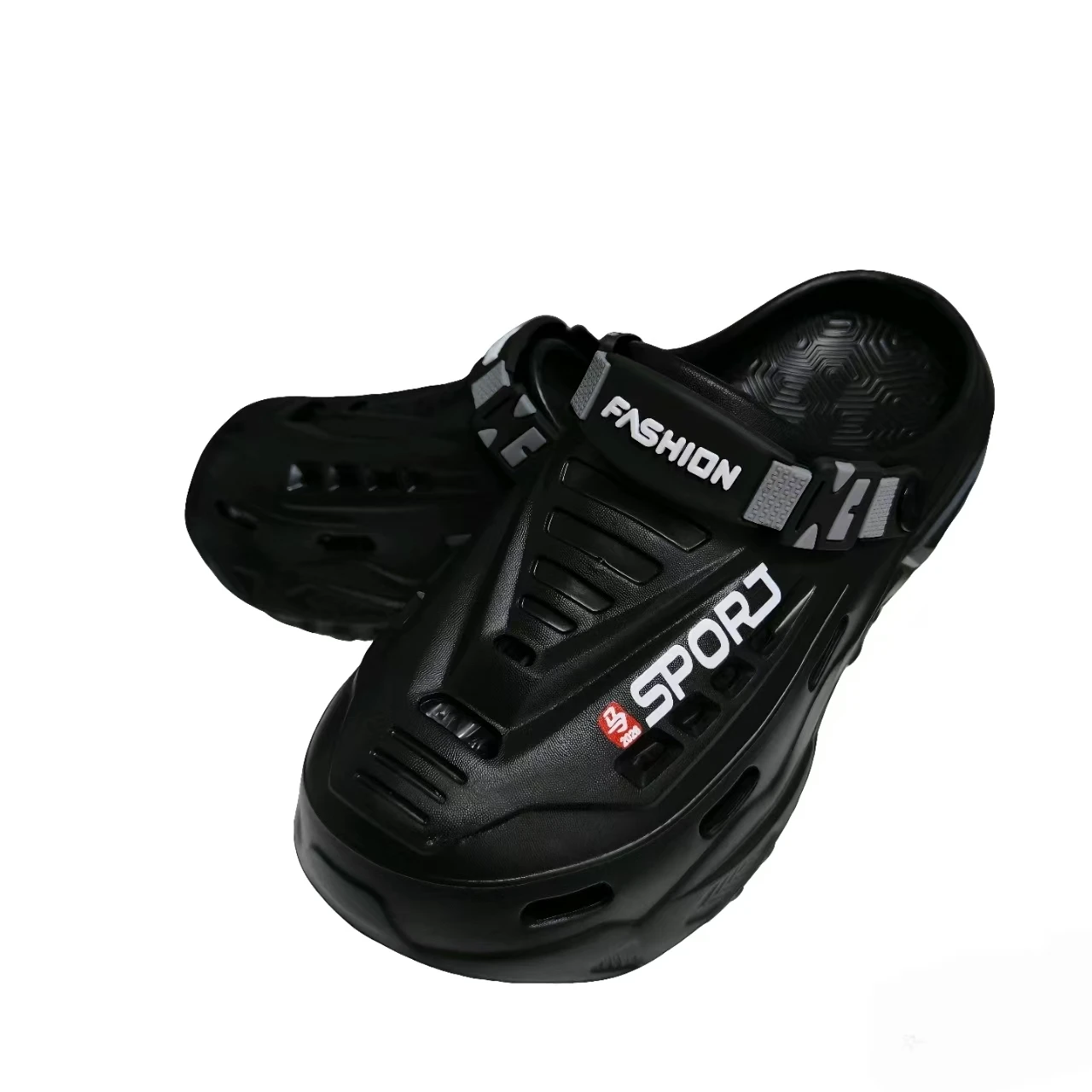 Men's Perforated Shoes, Toe Toed Shoes, Casual Driving, Two On, Thick Soled, Comfortable, Breathable, Anti Slip, Trendy Sandals