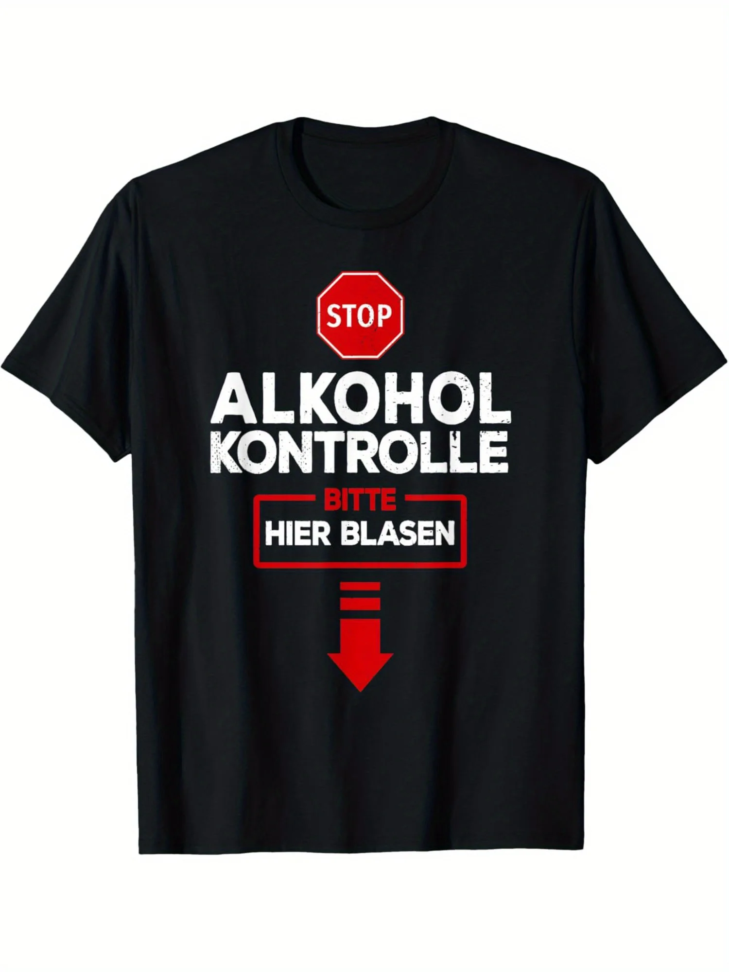Alcohol Test Please Blow Funny Alcohol Test T-shirt Funny Men's T-shirt Retro Men's T-shirt Men's Summer Casual T-shirt