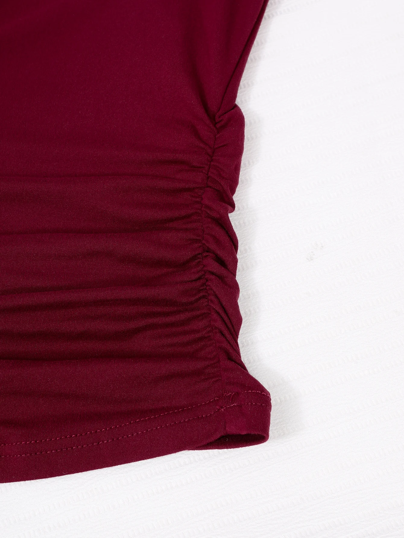 Square Collar Wine Red Long Sleeve Women Tops High Elasticity Tights for Ladies waist-cinching tops cheap Women's pullover