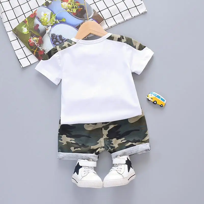 New Summer Baby Boy Cool Camouflage Clothes Suit Children Fashion Pocket TShirt Shorts 2Pcs/Sets Kids Casual Clothing Tracksuits