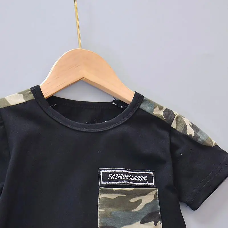 New Summer Baby Boy Cool Camouflage Clothes Suit Children Fashion Pocket TShirt Shorts 2Pcs/Sets Kids Casual Clothing Tracksuits