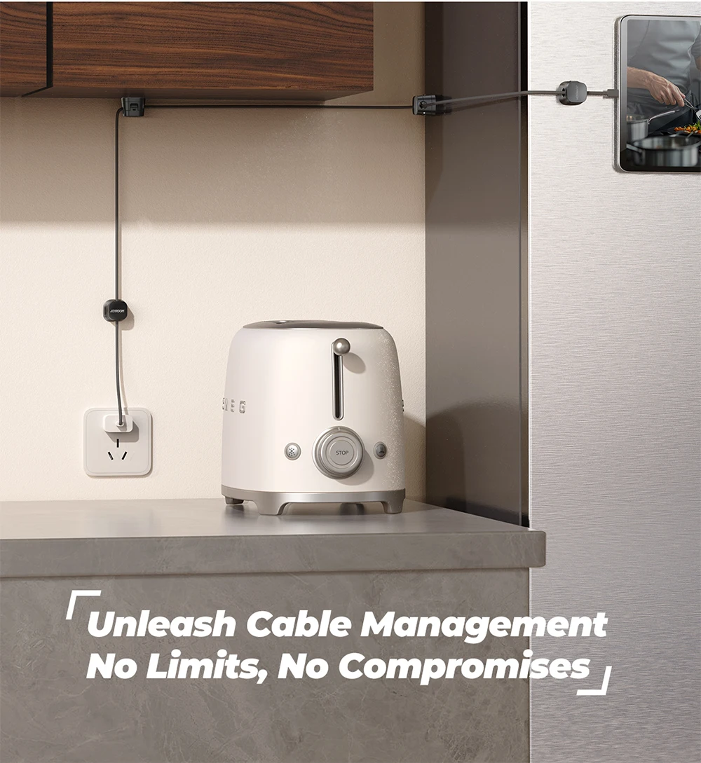 Joyroom 6PCS Detachable Magnetic Cord Organizer Under Desk Nightstand Home Office Car Wire Keeper Magnetic Cable Clips JR-ZS668