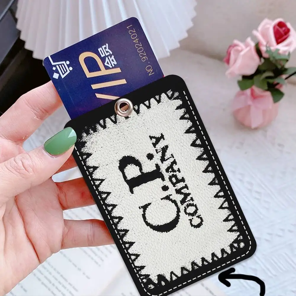 CP-Fashion Company 1Pc Access Card Case Leather Card Holder Keychain Key Ring Door Access Tags ID Card Case Keychain