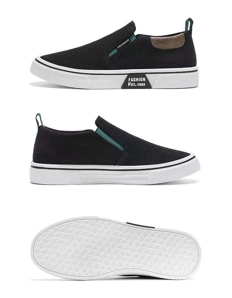​Men's Canvas Sneakers Casual Slip-On Vulcanized Lightweight Flat Shoes Affordable