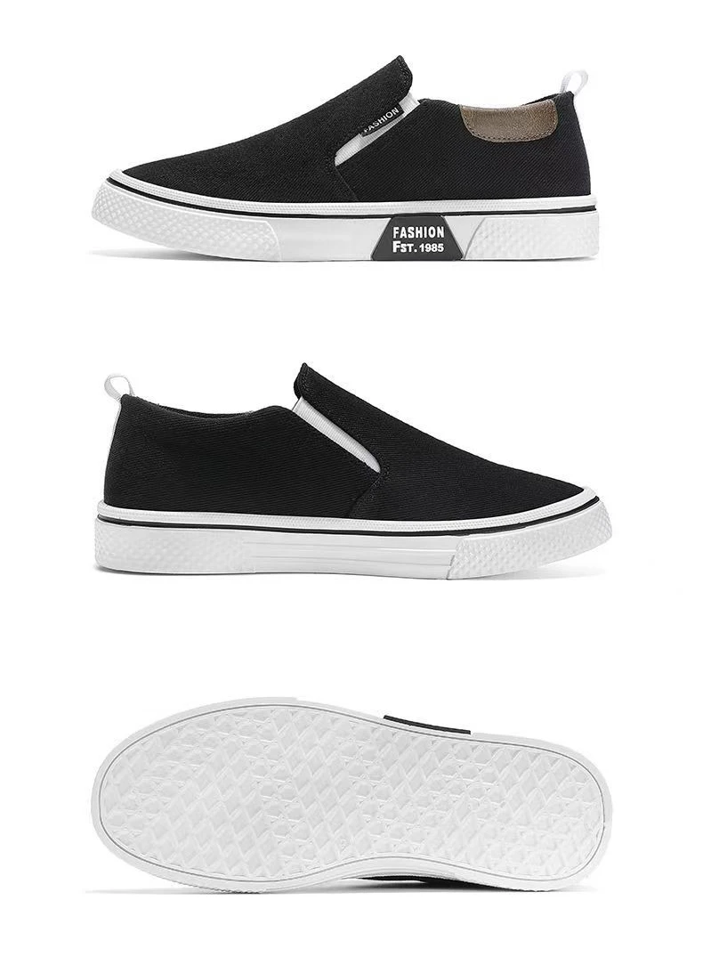 ​Men's Canvas Sneakers Casual Slip-On Vulcanized Lightweight Flat Shoes Affordable