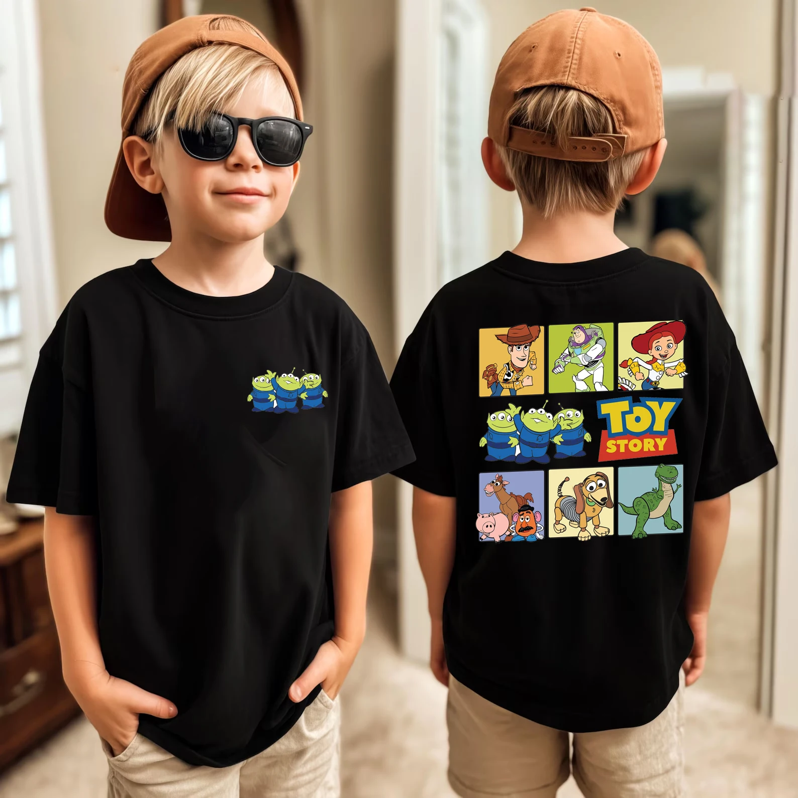 Buzz T-Shirt, "To Infinity and Beyond" Double-Sided Print, 2026 Summer Cotton Short Sleeve for Boys Girls Vacation