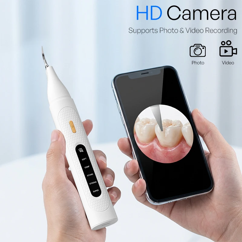 Visual Ultrasonic Dental Scaler with Camera 5 Modes WIFI Electric Teeth Cleaner 6LEDs Tartar Plaque Remover Teeth Cleaning Tool