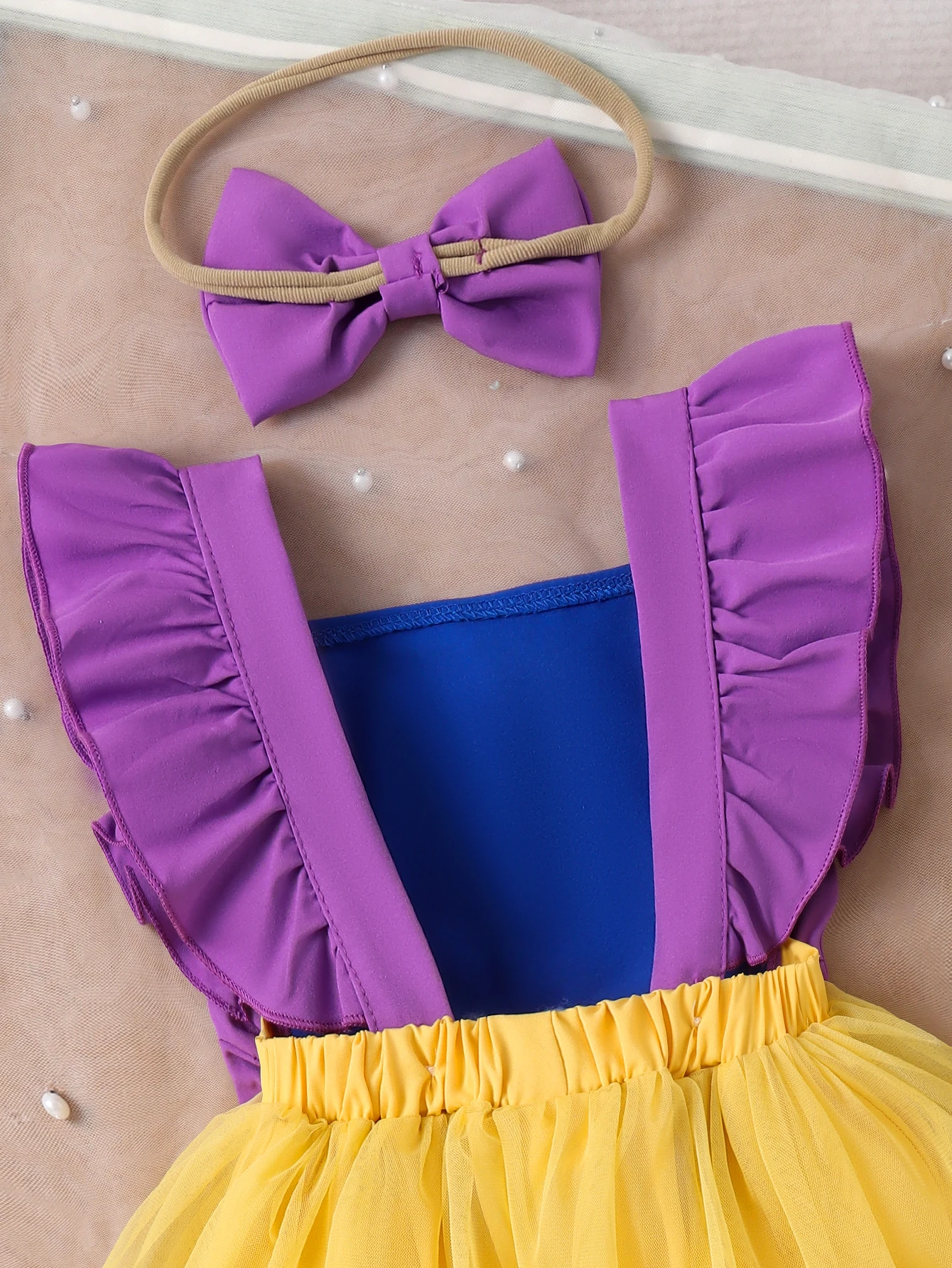 2pcs Summer New Style Sweet and Cute Girl Baby 0-1 Years Old One-Piece Mesh Dress