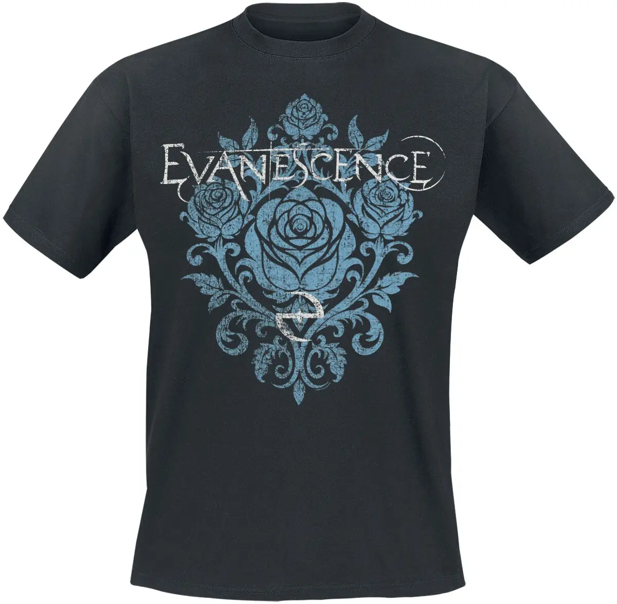 Blue Rose Evanescence T-Shirt Men Women Metal Rock Band Graphic Tee 100% Cotton Summer Streetwear Top
