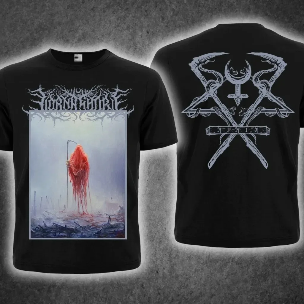 Lorna Shore Heavy Metal Band Printed T-Shirt, Punk Hip Hop Gothic Style, Unisex Retro Streetwear, Men's Casual Fashion Sleeve