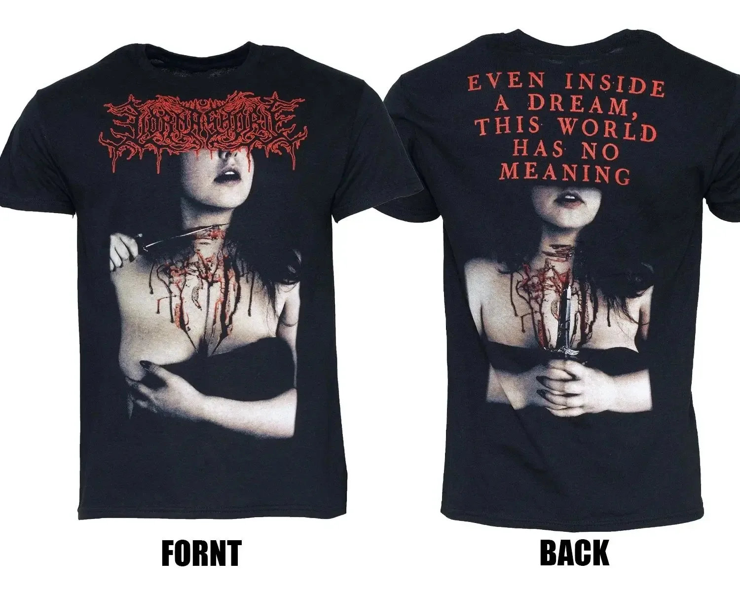 Lorna Shore Heavy Metal Band Printed T-Shirt, Punk Hip Hop Gothic Style, Unisex Retro Streetwear, Men's Casual Fashion Sleeve