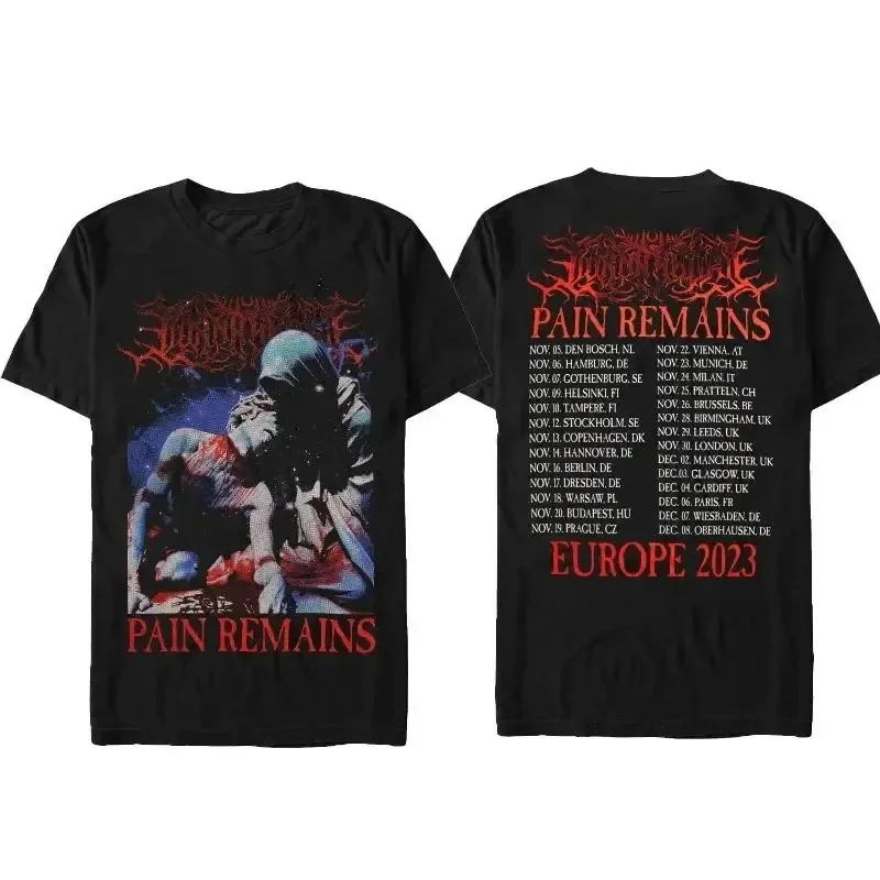 Lorna Shore Heavy Metal Band Printed T-Shirt, Punk Hip Hop Gothic Style, Unisex Retro Streetwear, Men's Casual Fashion Sleeve