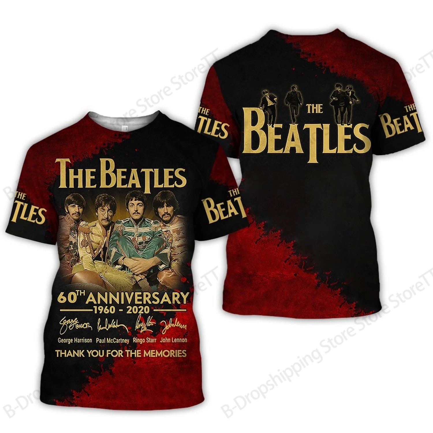Mens T-shirt New 2026 The Beatles Tour 3D Print Tshirt Men Women Fashion Fans Hip Hop Short Sleeve Tops Tees Men Clothing Kids