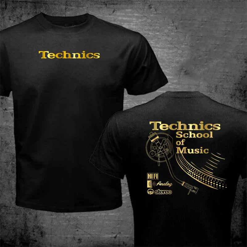 Vintage Deejay Shirt Long Play Tshirt Technics School of Music T Shirt Men Retro DJ Music T-shirt Hot Sale Fashion Top Tee Shirt