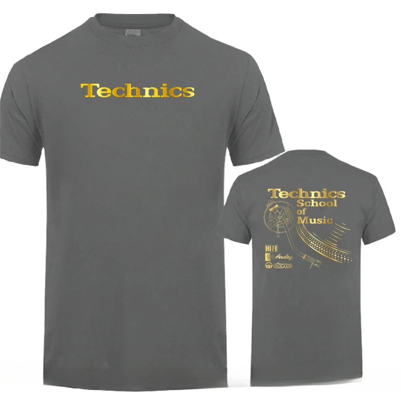 Vintage Deejay Shirt Long Play Tshirt Technics School of Music T Shirt Men Retro DJ Music T-shirt Hot Sale Fashion Top Tee Shirt