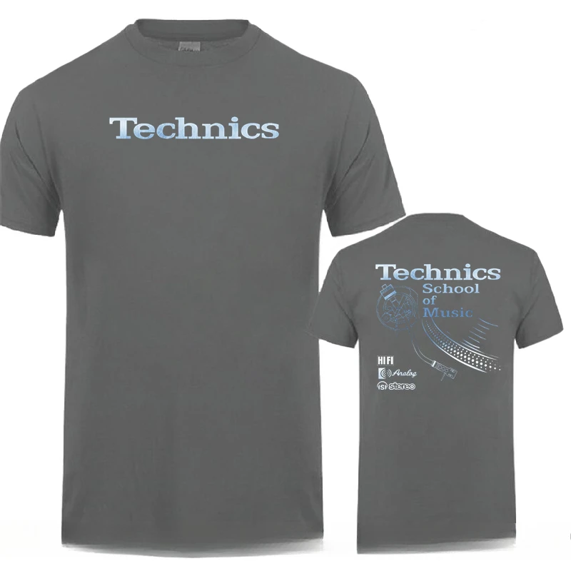 Vintage Deejay Shirt Long Play Tshirt Technics School of Music T Shirt Men Retro DJ Music T-shirt Hot Sale Fashion Top Tee Shirt