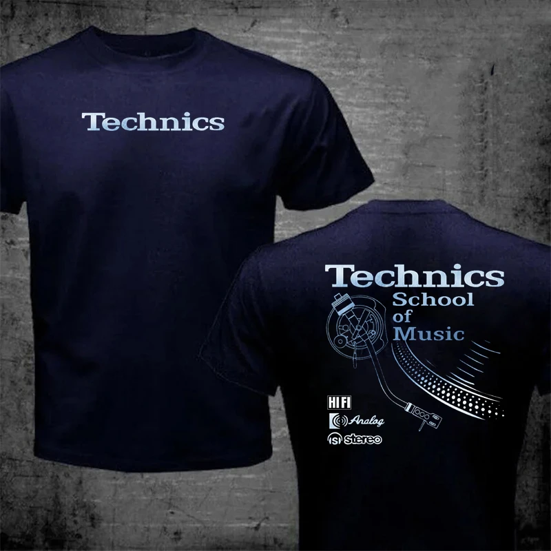 Vintage Deejay Shirt Long Play Tshirt Technics School of Music T Shirt Men Retro DJ Music T-shirt Hot Sale Fashion Top Tee Shirt
