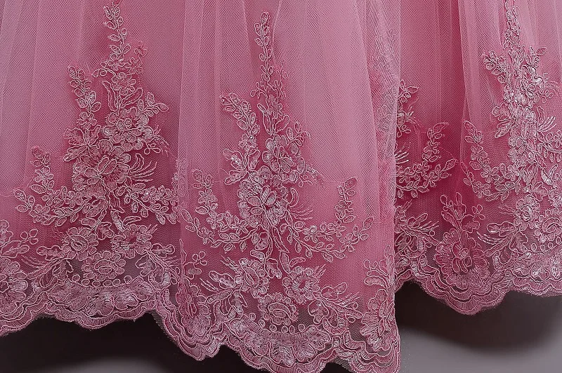 3-12 Year Old Children's Dress Embroidered Bow Lace Wedding Dress Girl Princess Dress for Birthday Party Evening Dress