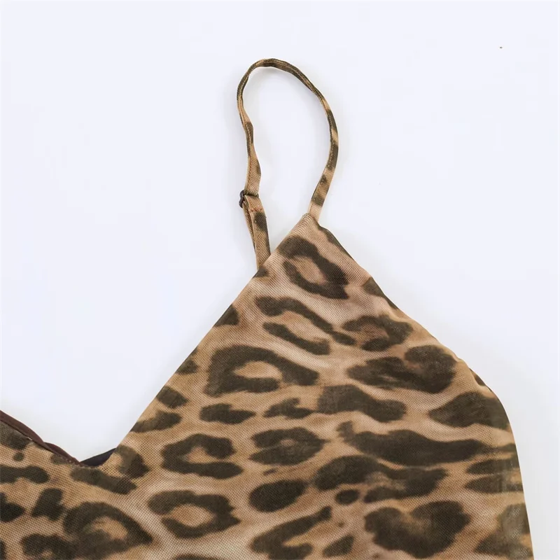 Women's Dress 2026 Summer New Leopard Print Spaghetti Strap A-Line Midi Dress Sexy Fashion Wild Individual Style