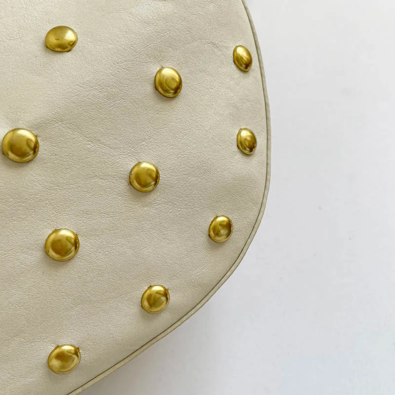 Fashion Retro Punk Women Hobo Bag,Black Leather-Look Shoulder Bag With Gold Studs, Large Capacity Daily Travel Crossbody Handbag