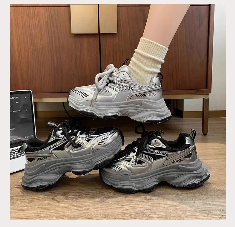 2026 Platform Sneakers for Women Casual Non Slip Thick Sole Sports Shoes Woman Comfortable Casual Sports Shoes Zapatos Mujer