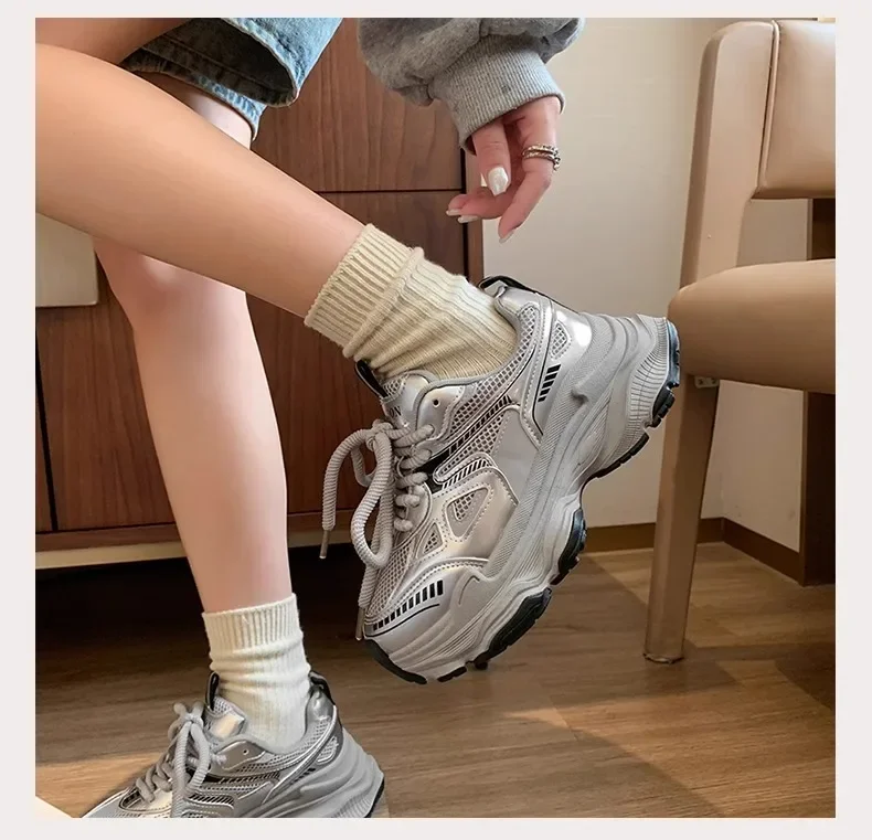 2026 Platform Sneakers for Women Casual Non Slip Thick Sole Sports Shoes Woman Comfortable Casual Sports Shoes Zapatos Mujer