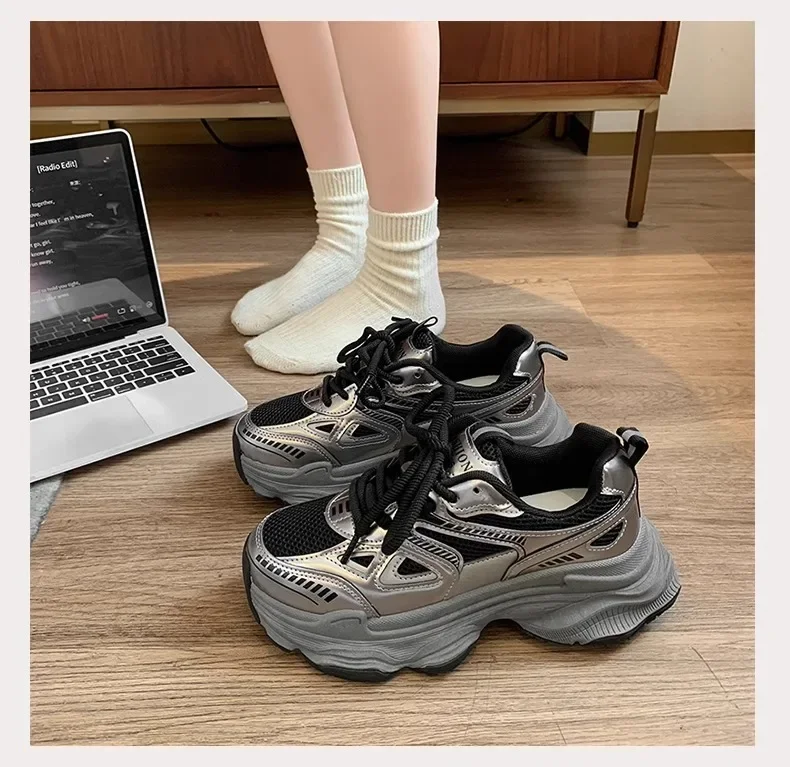 2026 Platform Sneakers for Women Casual Non Slip Thick Sole Sports Shoes Woman Comfortable Casual Sports Shoes Zapatos Mujer
