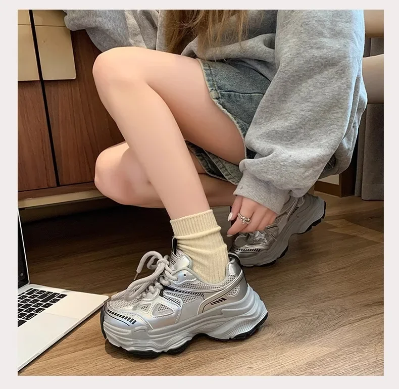 2026 Platform Sneakers for Women Casual Non Slip Thick Sole Sports Shoes Woman Comfortable Casual Sports Shoes Zapatos Mujer