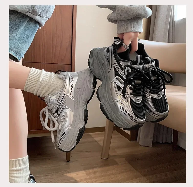 2026 Platform Sneakers for Women Casual Non Slip Thick Sole Sports Shoes Woman Comfortable Casual Sports Shoes Zapatos Mujer