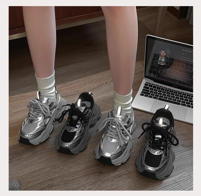 2026 Platform Sneakers for Women Casual Non Slip Thick Sole Sports Shoes Woman Comfortable Casual Sports Shoes Zapatos Mujer