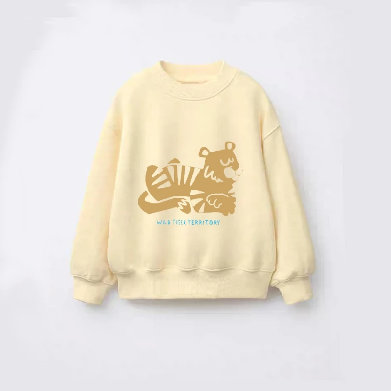 Black Sweatshirt Children Autumn Clothes Long-sleeved Tops Outer Wear New Design Cute Printed Hoodies Toddler Casual Sports Wear
