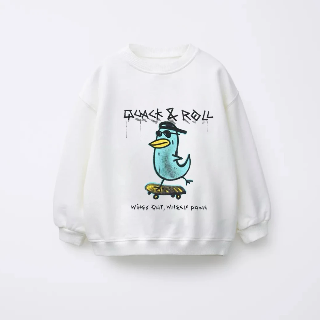 Black Sweatshirt Children Autumn Clothes Long-sleeved Tops Outer Wear New Design Cute Printed Hoodies Toddler Casual Sports Wear