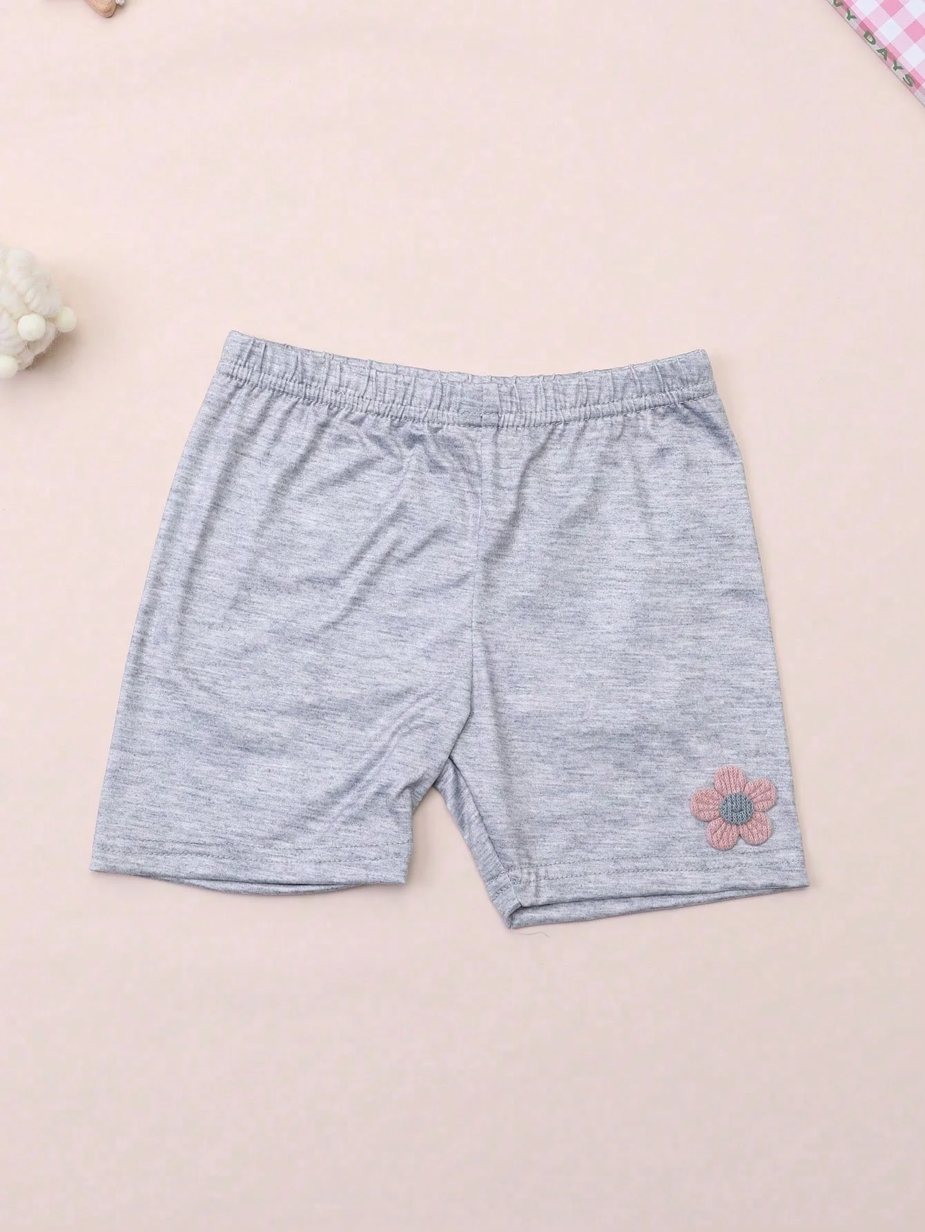 4 Pcs Summer Little Flower-Patterned Straight-Leg Kids Leggings Girls Safety Shorts Leggings for Children Aged 2-12Y Daily Wear