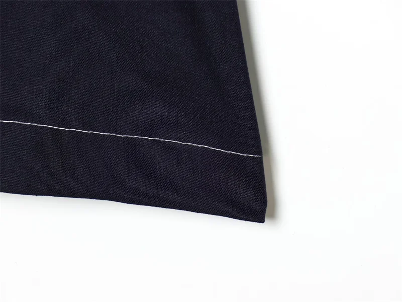 Women's Shirt 2026 Summer New Style Navy Short Sleeve Turn-Down Collar with Line Decoration Simple Pullover Shirt Fashionable