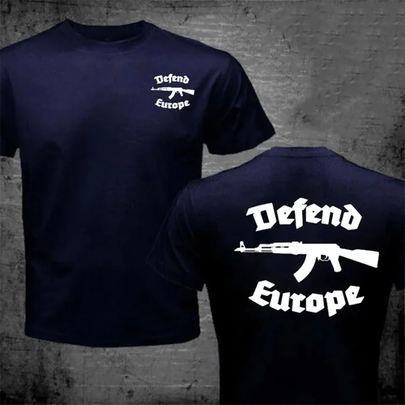 Summer 2026 New Defend Europe Men's T-shirt Fashion Hot Sell High Quality Men's and Women's Same Style Round Neck Print T-shirt