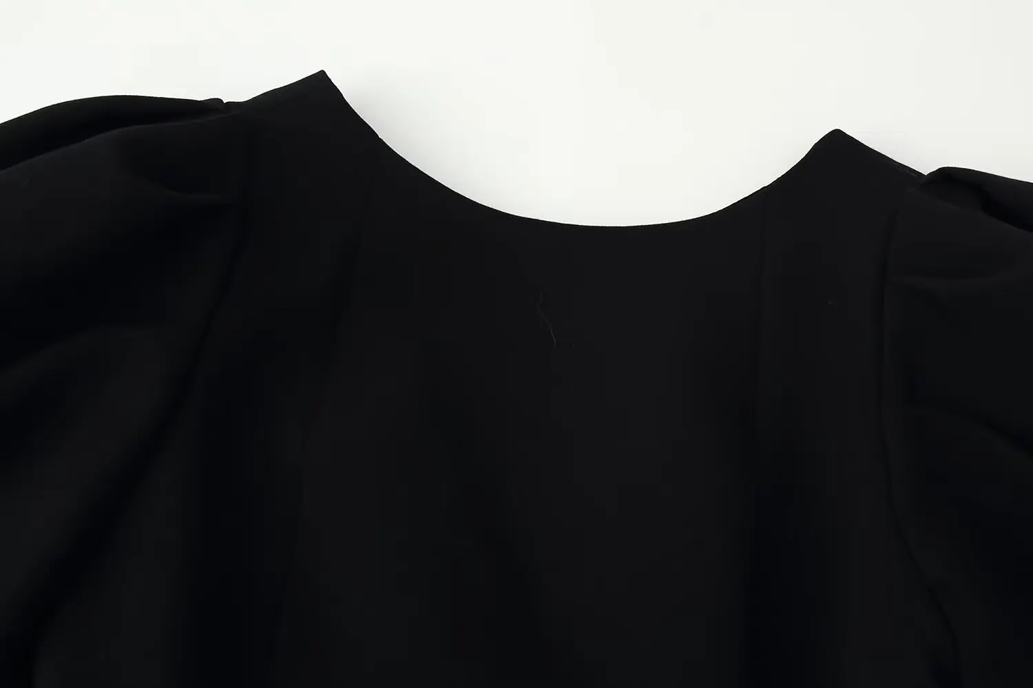 HH Woman Fashion Slim Bow Puff Sleeve O Neck Black Top Elegant Vintage Backless T-Shirt Summer Casual Holiday Night Wear Tops