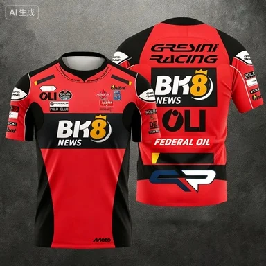 Gresini Racing Theme Short-sleeve T-shirt Casual Round Neck Breathable Top for Sports Enthusiasts