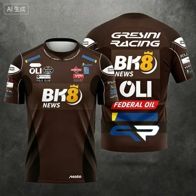 Gresini Racing Theme Short-sleeve T-shirt Casual Round Neck Breathable Top for Sports Enthusiasts