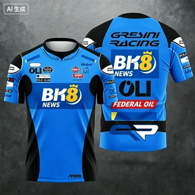 Gresini Racing Theme Short-sleeve T-shirt Casual Round Neck Breathable Top for Sports Enthusiasts
