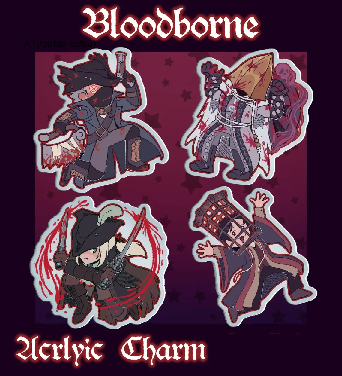 Bloodborne Acrylic Keychains Anime Game Key Ring Collectible for Fans