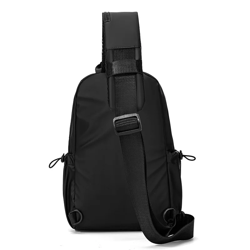 Men's Minimalist Chest Bag PU Film Waterproof Shoulder Bag New Fashionable and Casual Travel Portable Commuting Crossbody Bag
