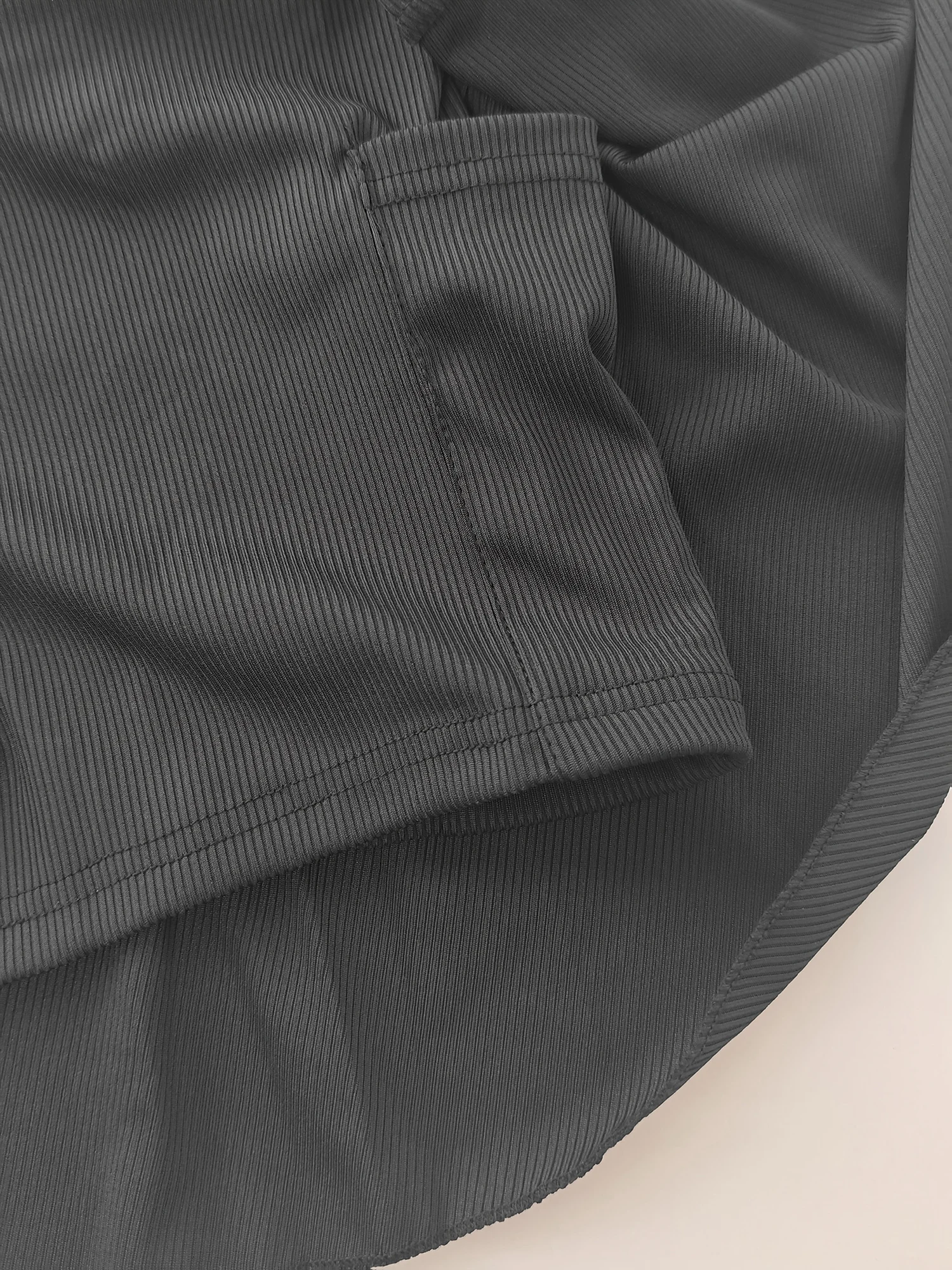 Girls High Waist Ribbed Skort, Built-in Shorts with Side Pocket for Tennis Outdoor Play Daily Casual Wear Kids Quick Drying