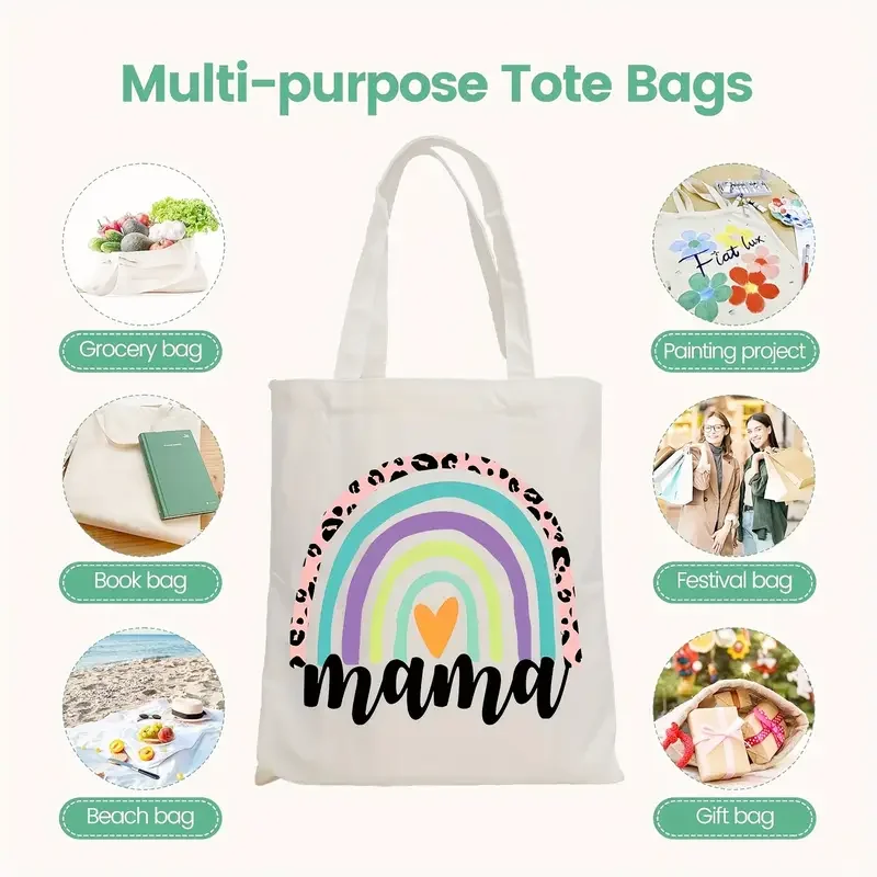 Minimalist Floral Botanical Canvas Tote Bag, Stylish & Spacious Reusable Bag, Great for Errands, Travel & Casual Outings Lovers