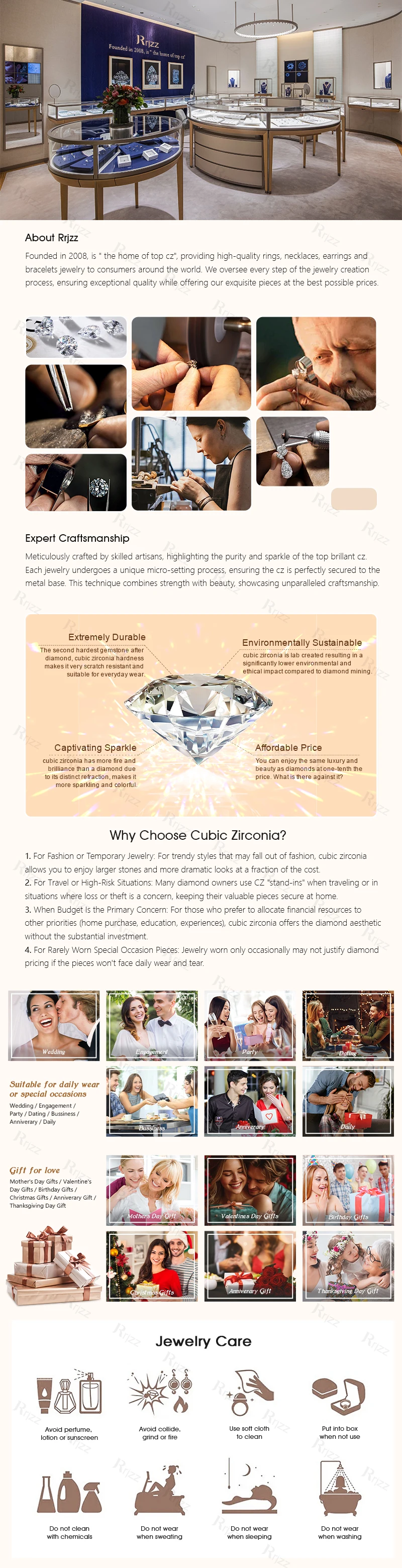 Rrjzz 6.5mm 1CT Round D-Color Moissanite Wedding Ring for Women GRA Certified Six-Prong Starburst Engagement Ring Jewelry Gift