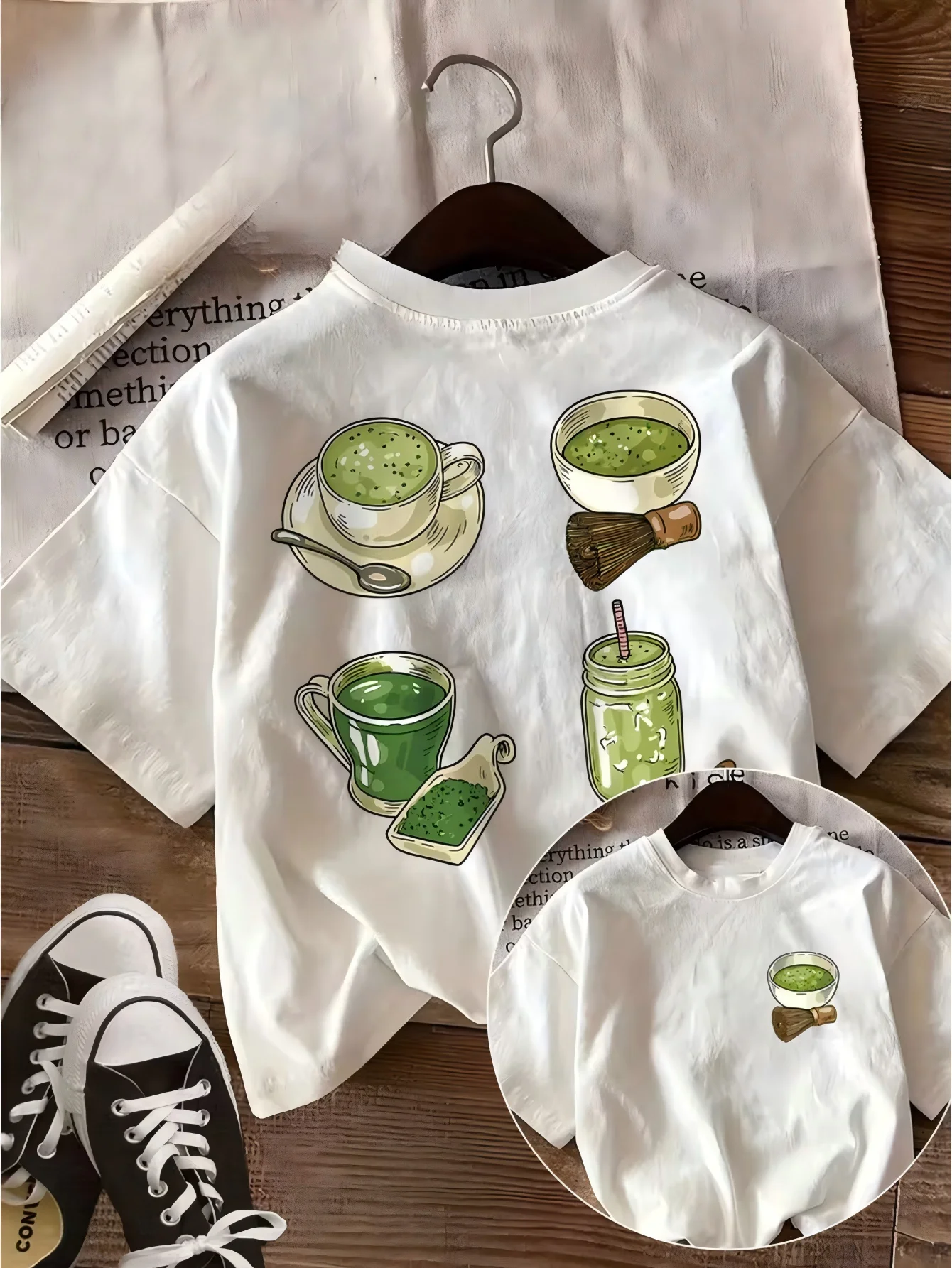 Matcha Lover T Shirt Japanese Tea Whisk Graphic Tee Retro Aesthetic Harajuku Streetwear Top Loose Fit Unisex Summer Tshirt