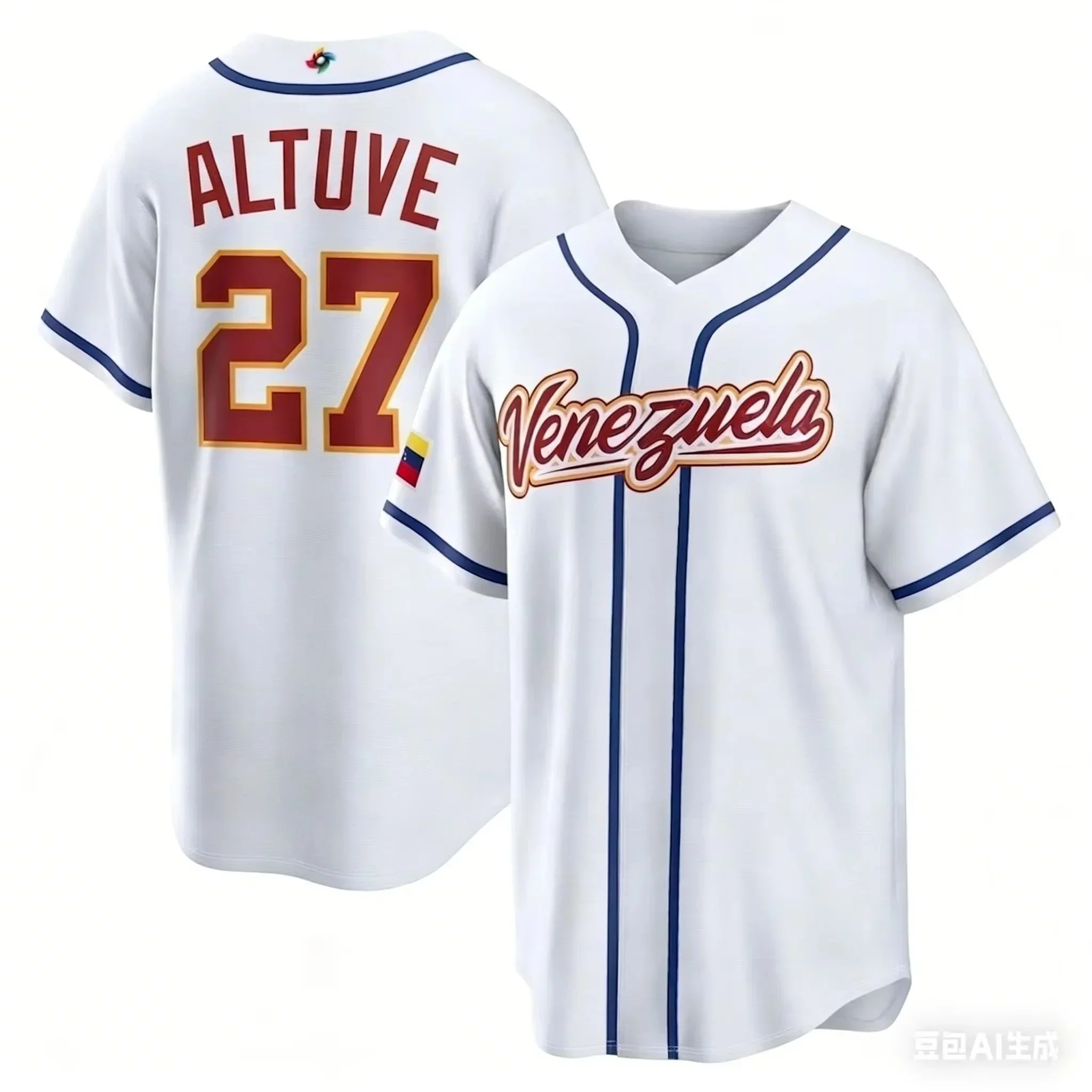 2026 3d Printing Venezuela WBC Home Baseball Jersey Ronald Acuna Jr #21 Jose Altuve #27 Men Kids Sports Baseball Shirts Custom