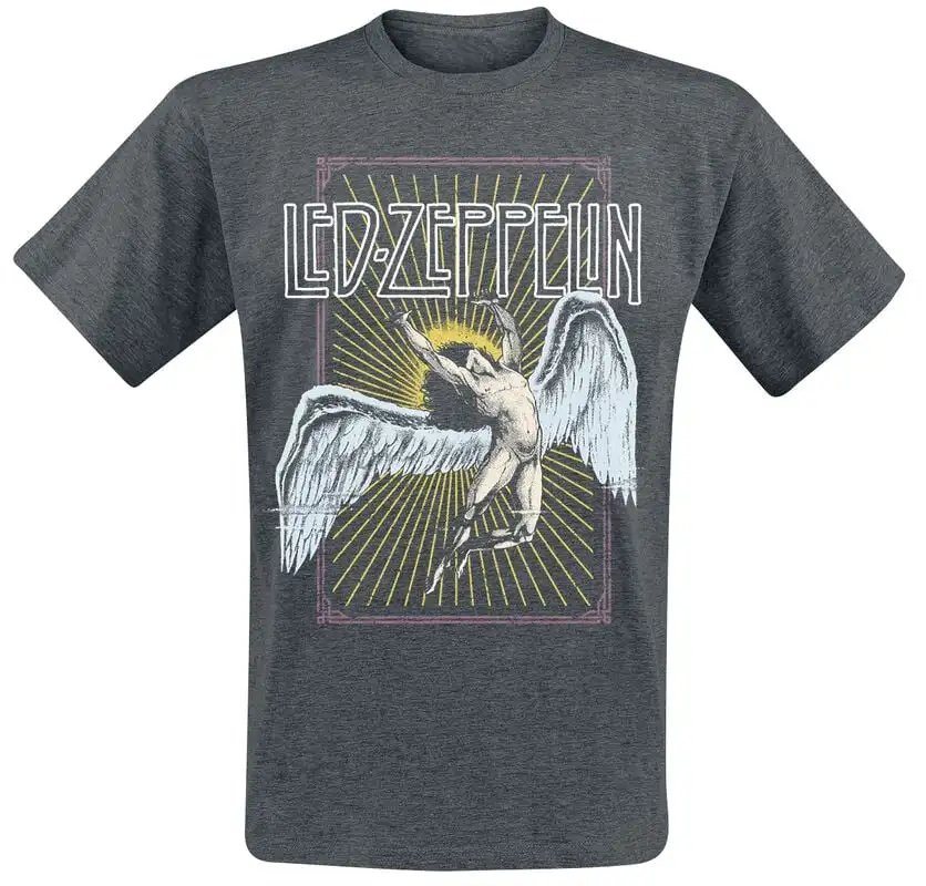 Inglewood Led Zeppelin Band T-Shirt 100% Cotton Graphic Tee Men Women Summer Streetwear Top