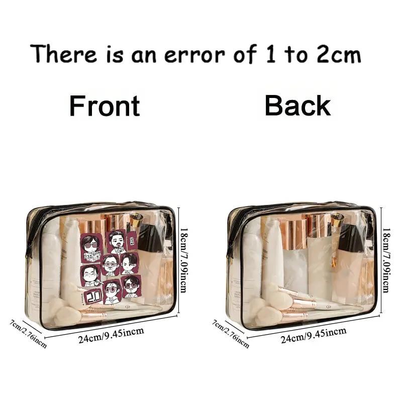 Pvc Transparent Travel Storage Bag with Zipper Arirang World Tour 2026 Cosmetics Toiletries and Kpop Fan Gift Makeup Boxes